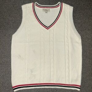 S. Christina 100% Viscose White Cable Knit Sweater Vest